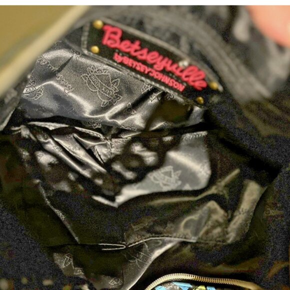 Y2K Betsey Johnson Strawberry fields Tiger print blue mini shoulder purse - Picture 3 of 5